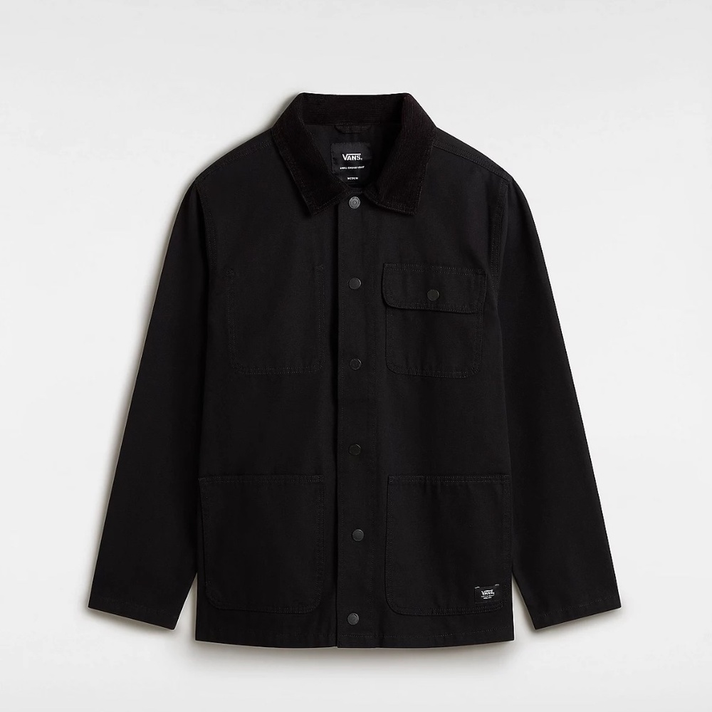 VANS Off the Wall Drill Chore Coat Shirt Jacket Corduroy collar BLACK Mens Large